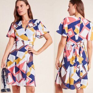 NWT Anthropologie Hutch Blaise Short Sleeve V-Neck A-Line Mini Wrap Dress